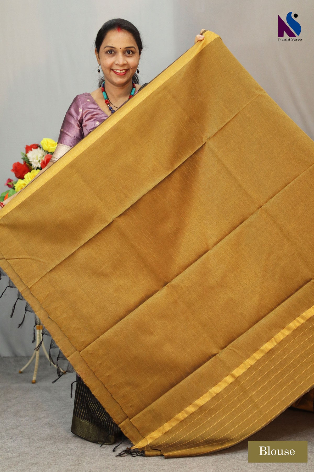 Warm mustard yellow color blended with timeless handloom artistry saree