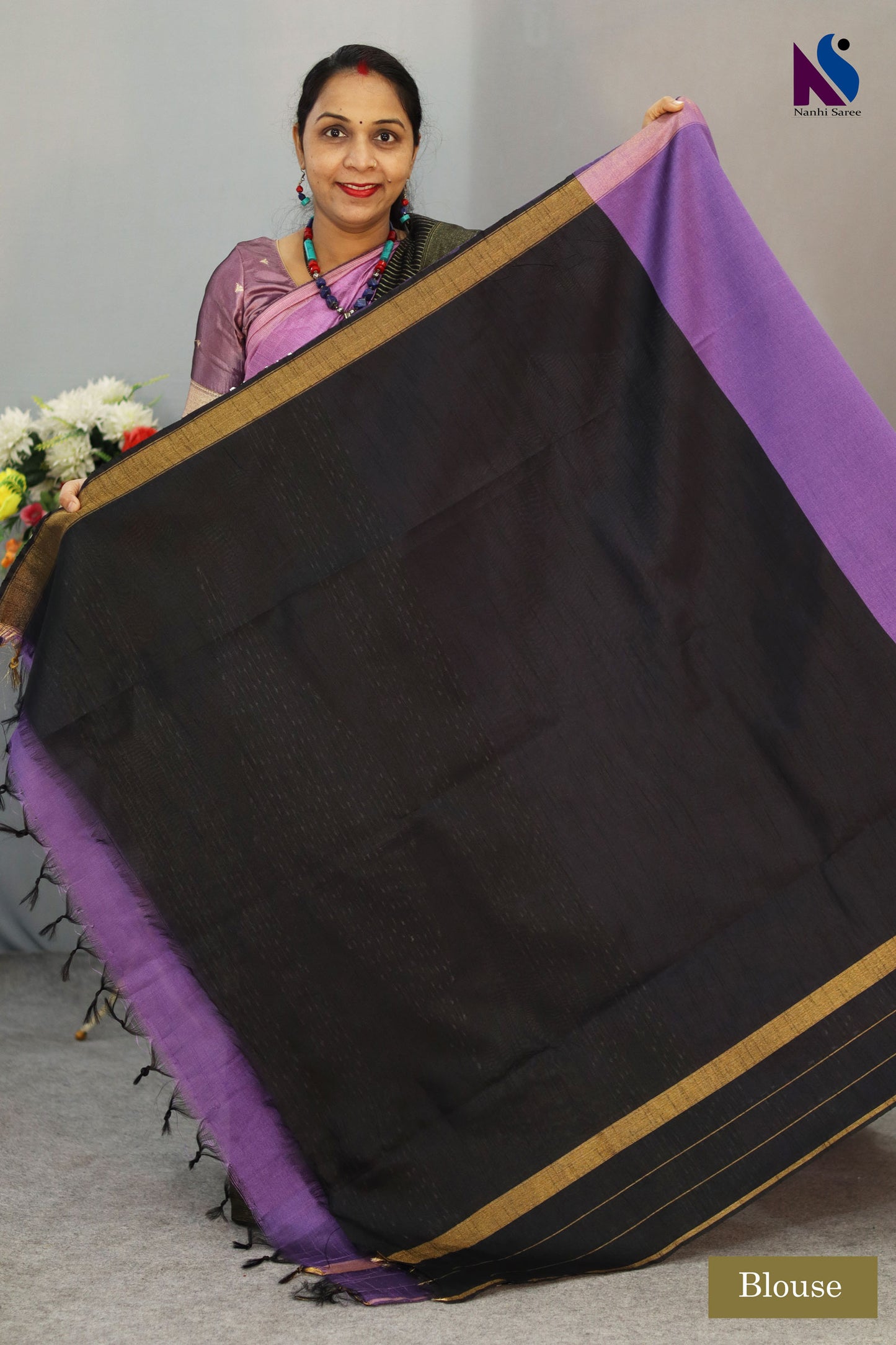 Dark purple color Handcrafted premium art tussar showcasing beautiful craftsmanship and design