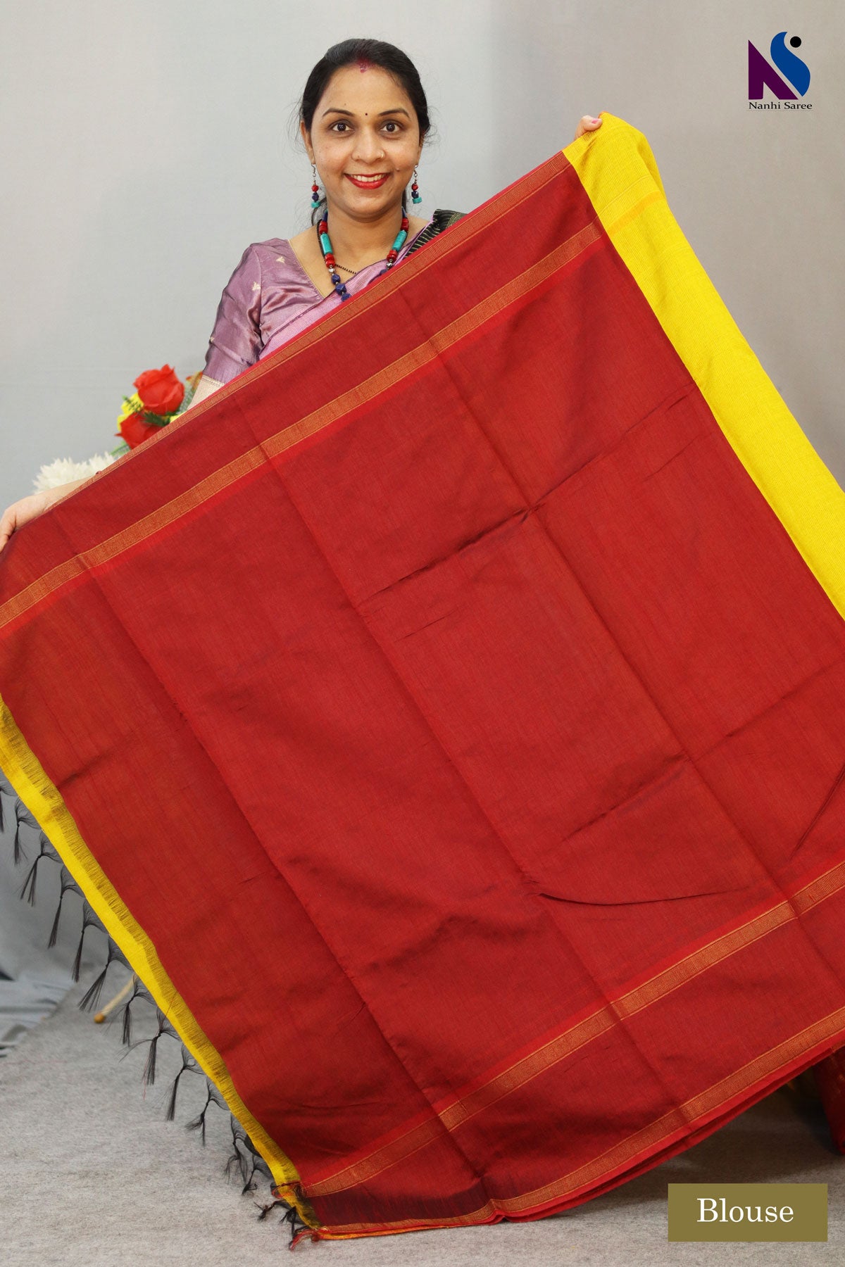 Classic Yellow Red Handloom Flema Silk Saree – Rich Colour Combination