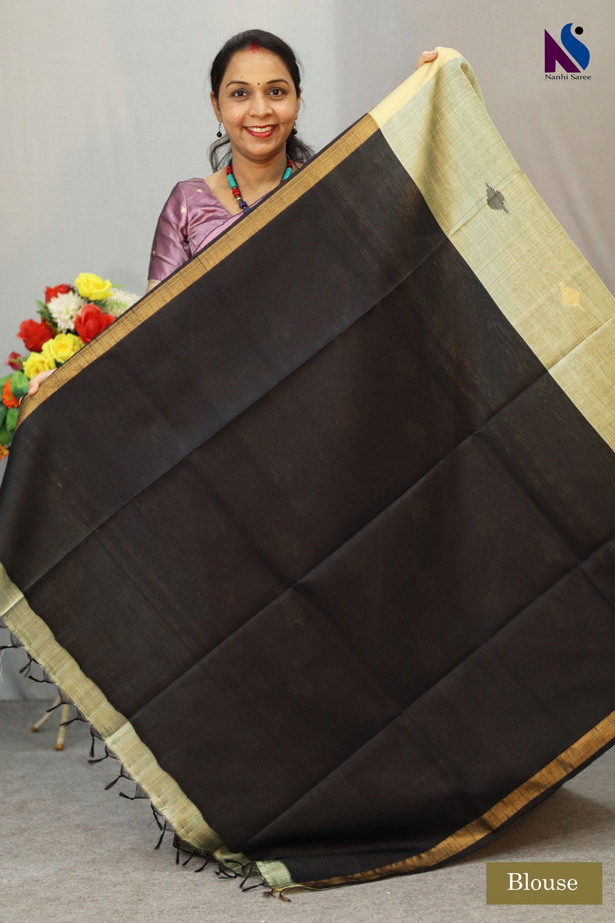 Airy pastel green hue crafted in a delicate handloom weave