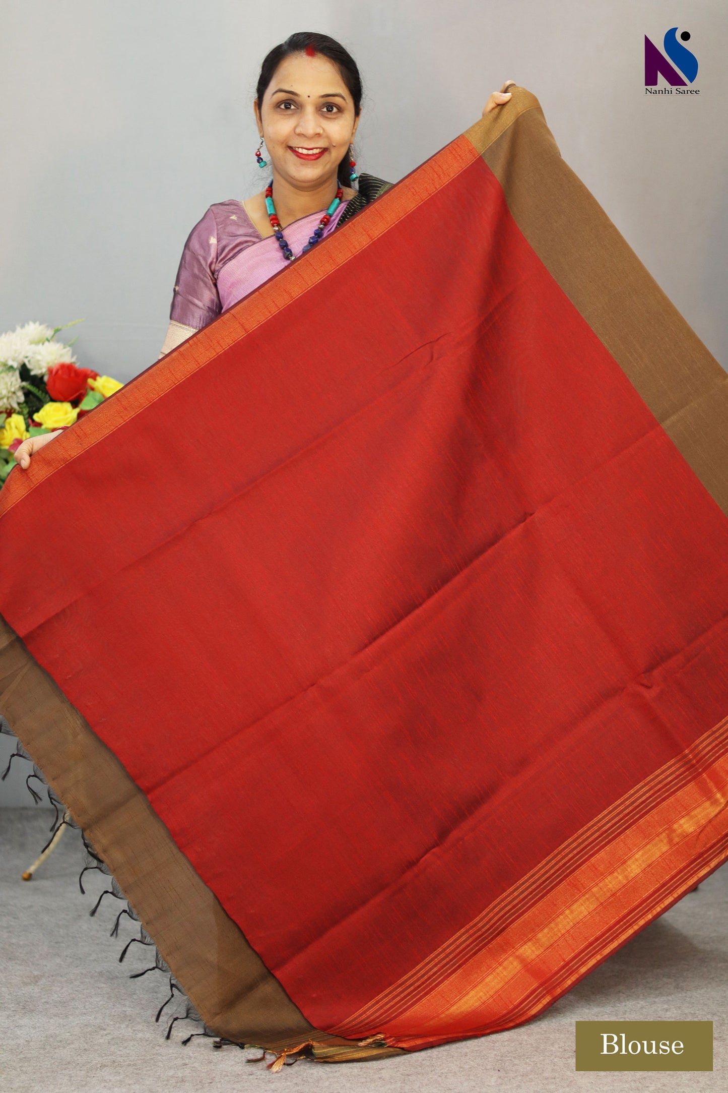 Soft earthy tones and gentle weave define this light brown handloom saree