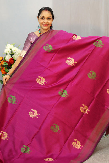 Handwoven Traditional artistry meets timeless beauty in this pink saree"