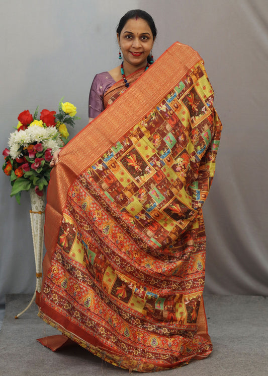 Soft & Premium semi Cotton Silk Saree Crafted with Delicate Floral Weave Detailing