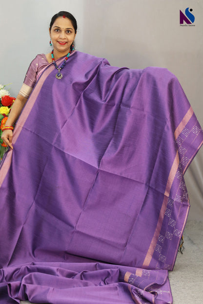 Dark purple color Handcrafted premium art tussar showcasing beautiful craftsmanship and design