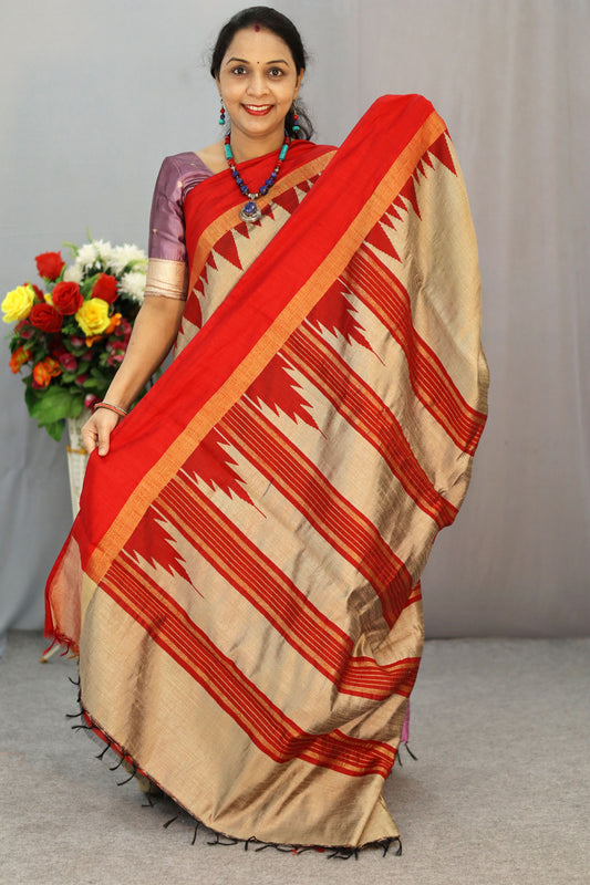 Traditional Hand woven art silk saree I Timeless graceful look
