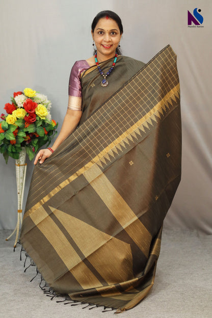 Pure natural shade blended with timeless handloom artistry saree