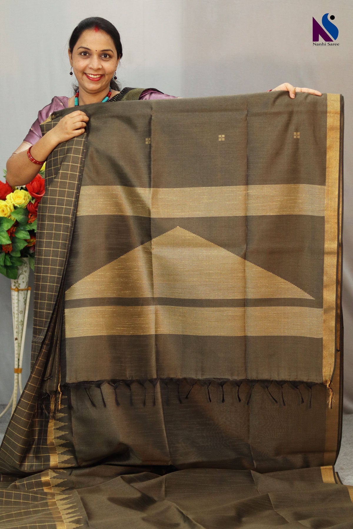 Pure natural shade blended with timeless handloom artistry saree
