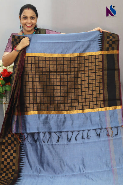 charming Handloom Raw flema silk Saree with beautiful border Contrast Pallu unic design