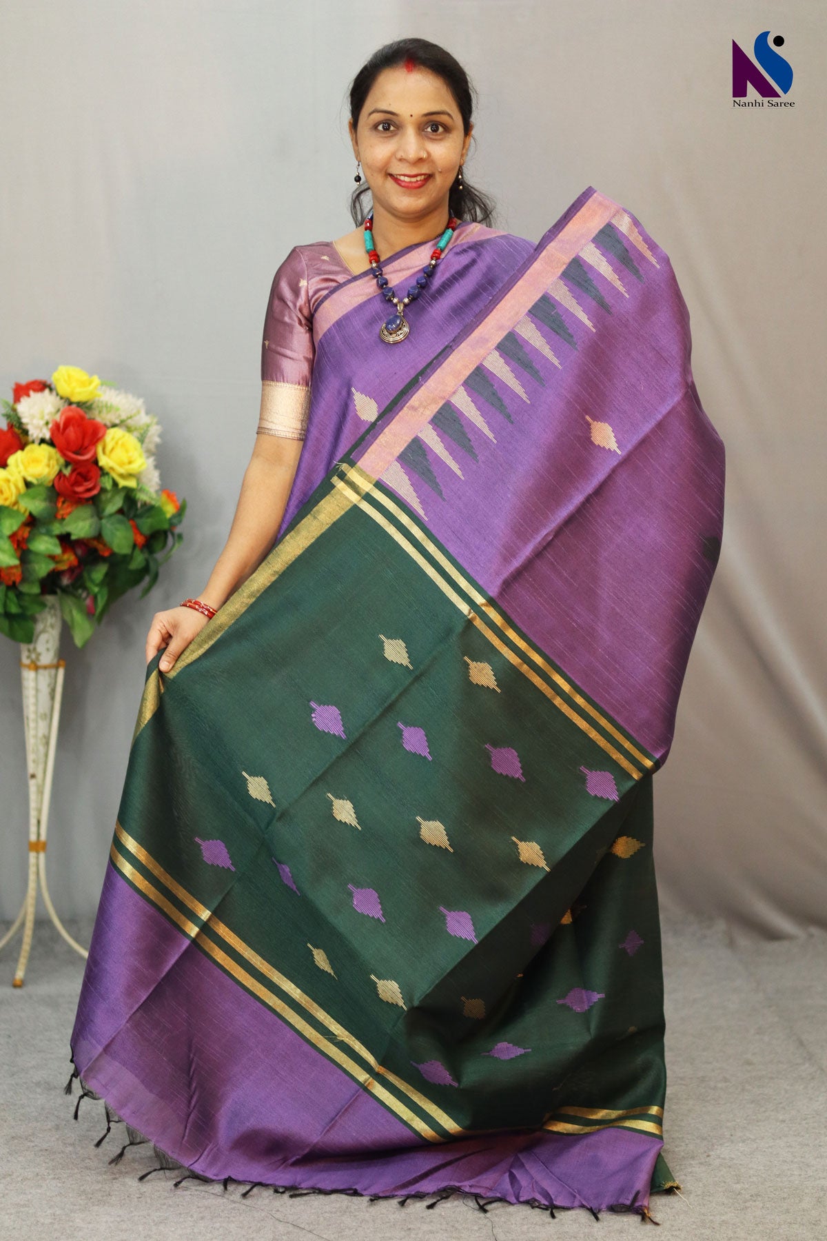 vibrant purple handloom creation blending heritage with modern style