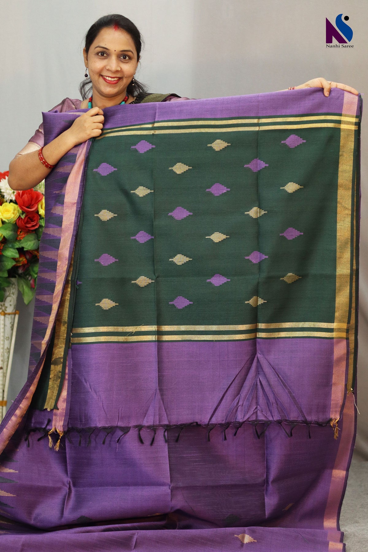 vibrant purple handloom creation blending heritage with modern style