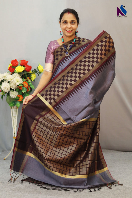 Premium Flema Silk Handloom Saree with Beautiful Color Combination