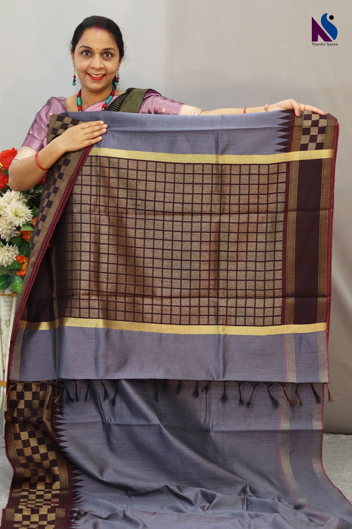 Premium Flema Silk Handloom Saree with Beautiful Color Combination