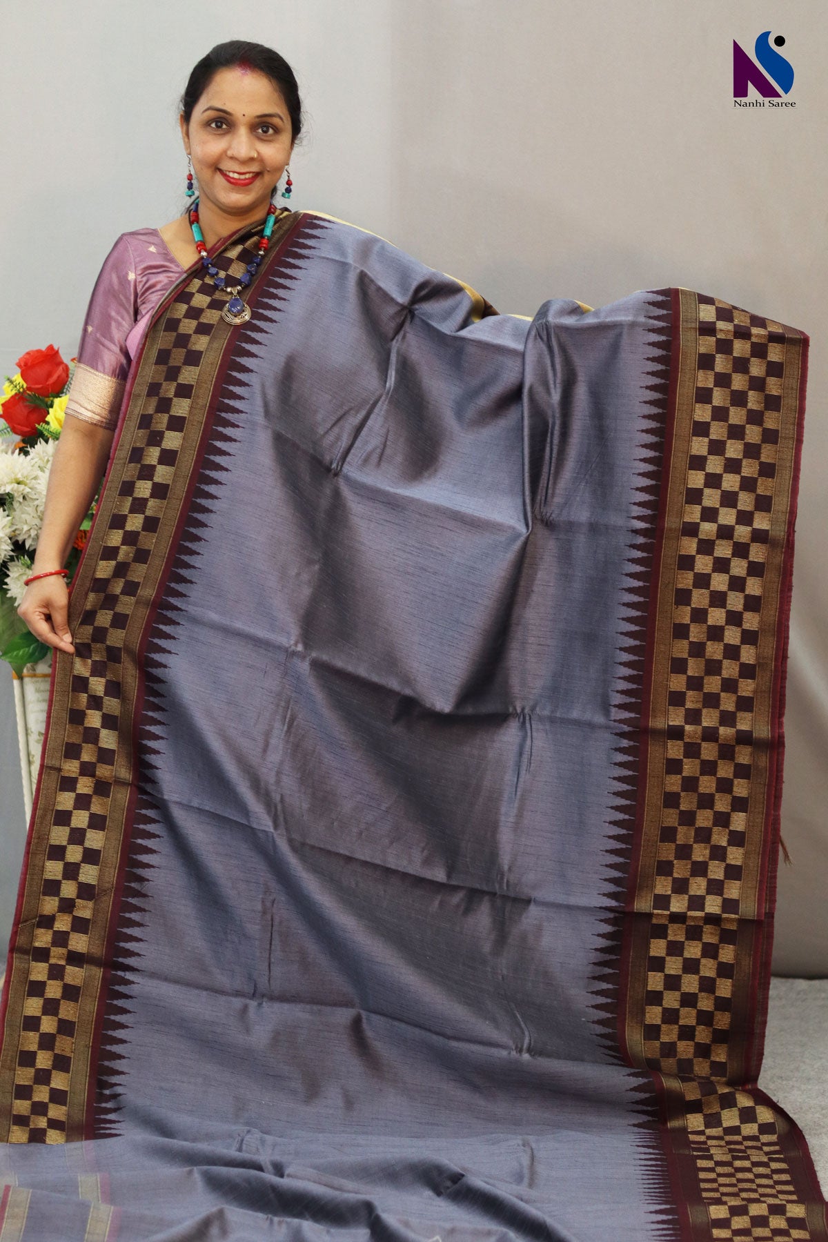 Premium Flema Silk Handloom Saree with Beautiful Color Combination