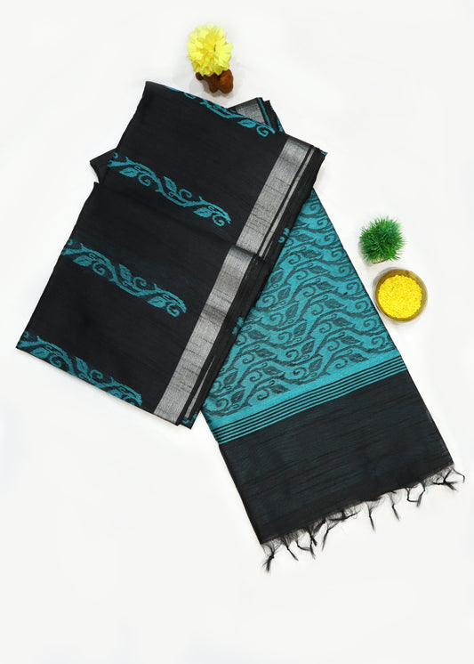 "Graceful handloom saree, exuding charm in classic black."