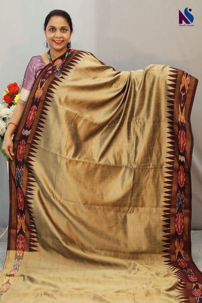 Attractive pochampalli design Flema Silk Saree with ekkat border – Beautiful Colour Combination