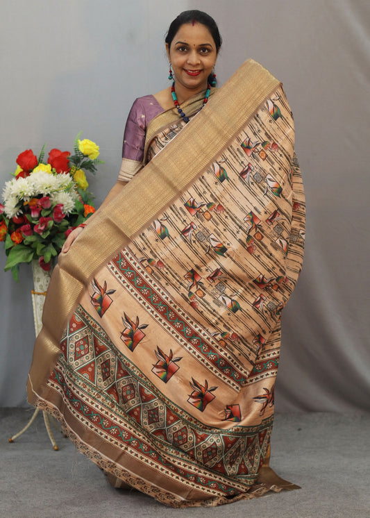 Soft & Stylish semi Cotton Silk Saree Designed with Artistic Floral Weaving for a Rich and Timeless Appearance