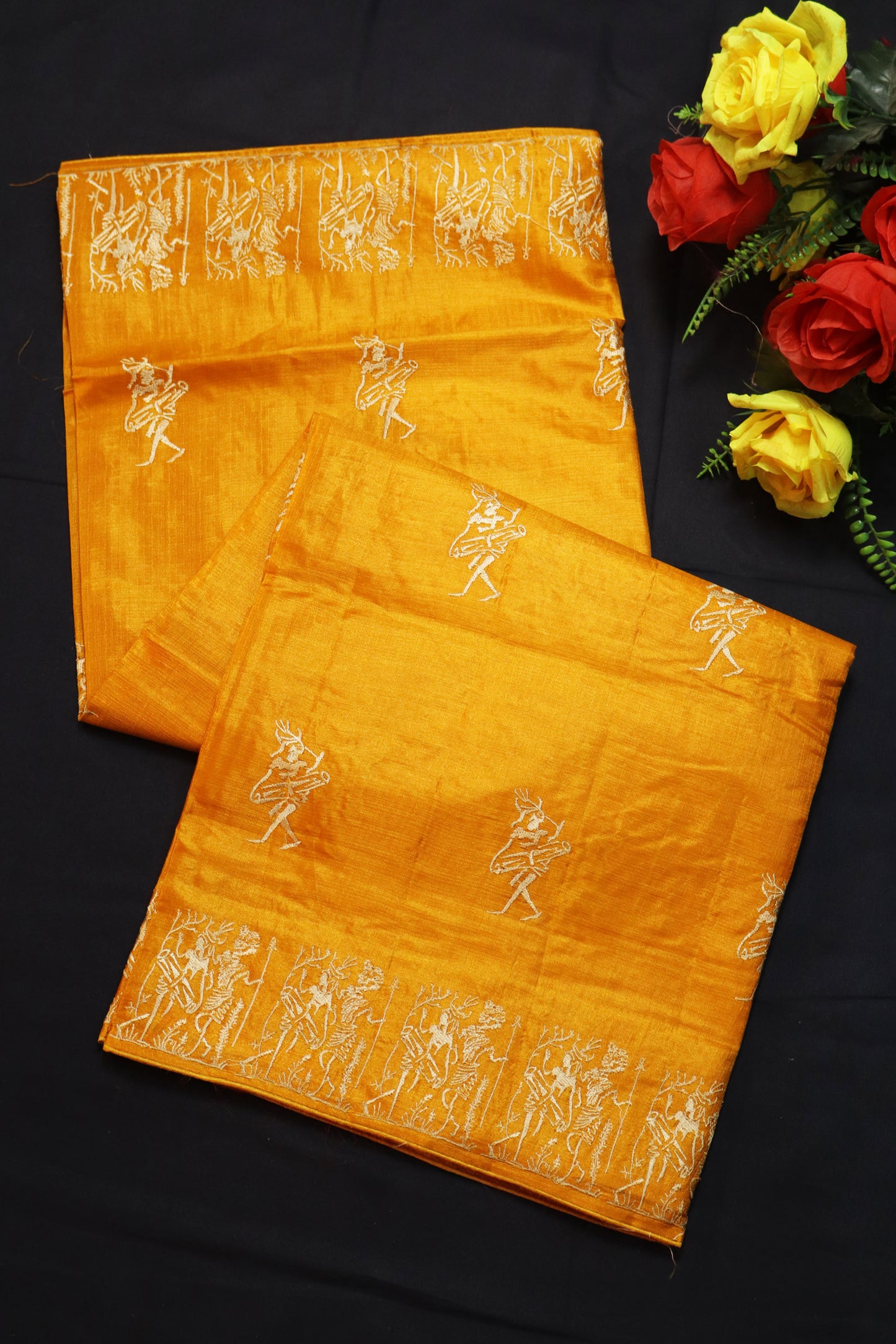 Authentic Handloom Light Yellow Tussar Silk Saree Perfect For Elegant Special Occasions