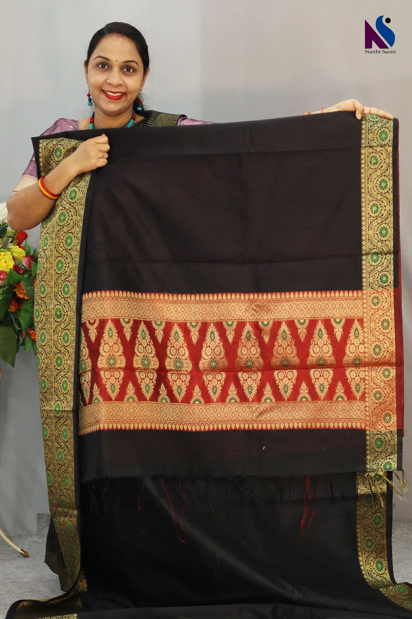 Rich black Handcrafted premium art tussar saree with beautiful craftsmanship and design