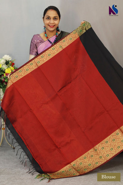 Rich black Handcrafted premium art tussar saree with beautiful craftsmanship and design