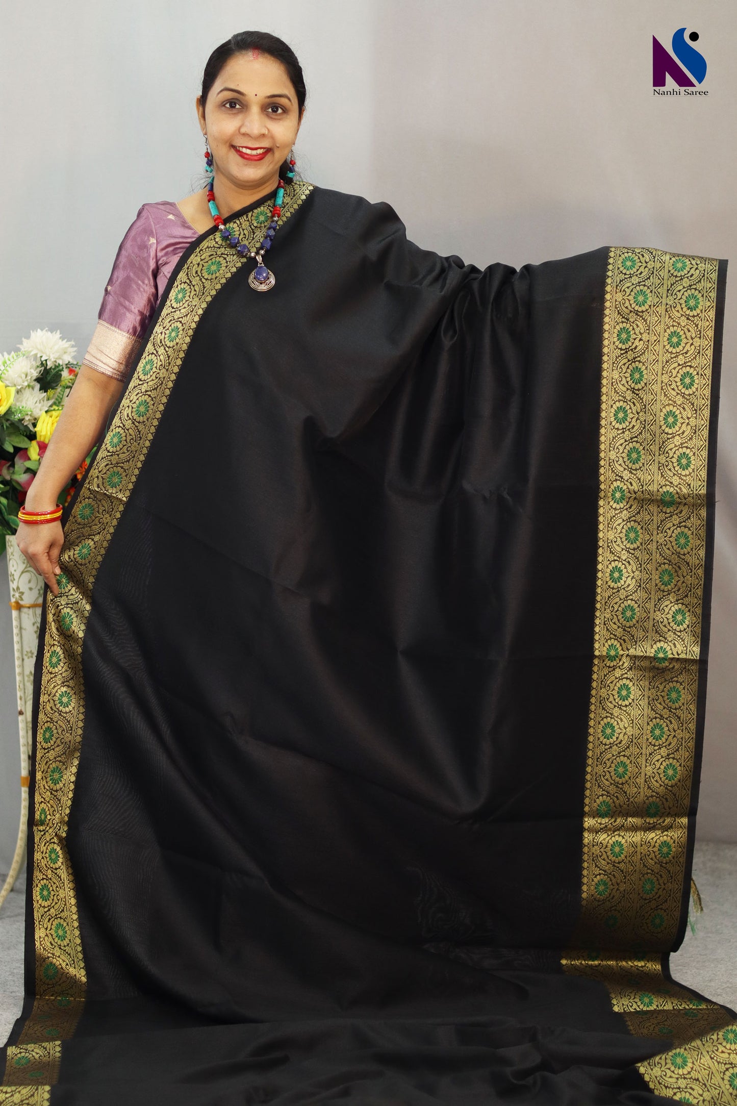 Rich black Handcrafted premium art tussar saree with beautiful craftsmanship and design