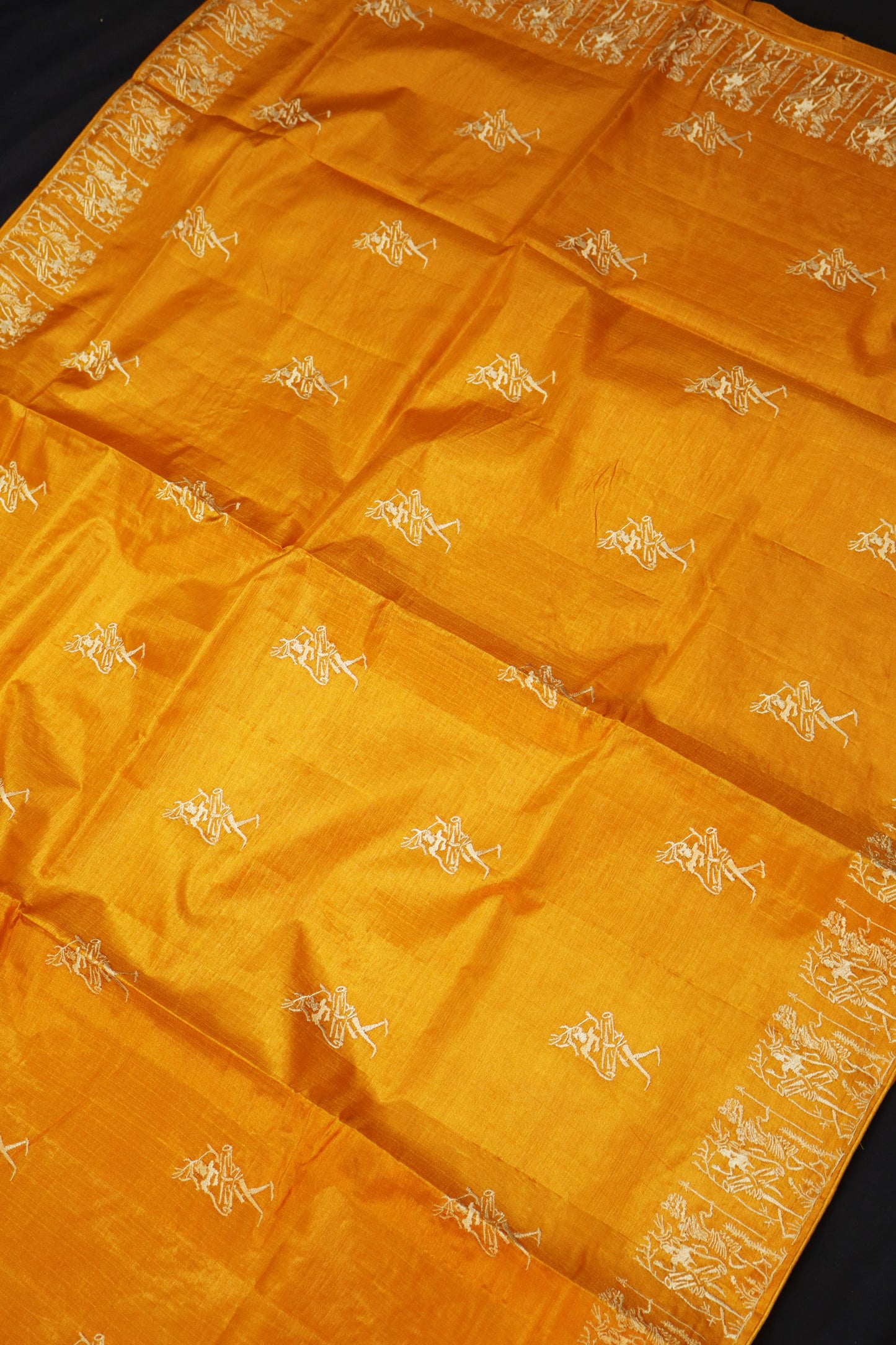 Authentic Handloom Light Yellow Tussar Silk Saree Perfect For Elegant Special Occasions