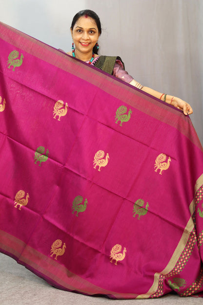 Handwoven Traditional artistry meets timeless beauty in this pink saree"
