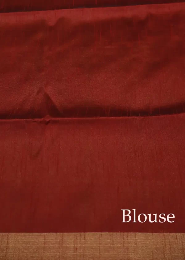 "Graceful mehendi art silk saree with intricate pallu design." - Image 3