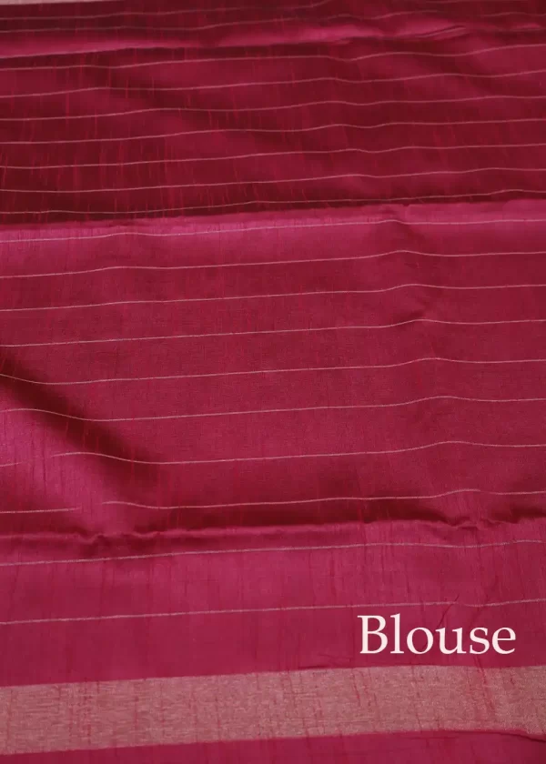 Graceful Dark Brown Saree with Beautifully Designed Pink Pallu"Art Silk" - Image 3