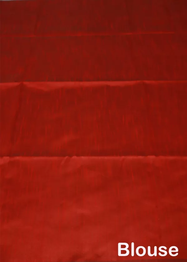 Handcrafted saree, radiating timeless elegance in red." - Image 4