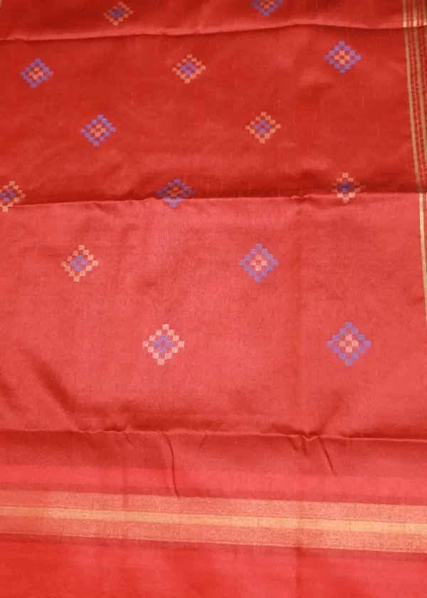 "Elegant light blue hand-woven saree, crafted with fine artistry." - Image 3