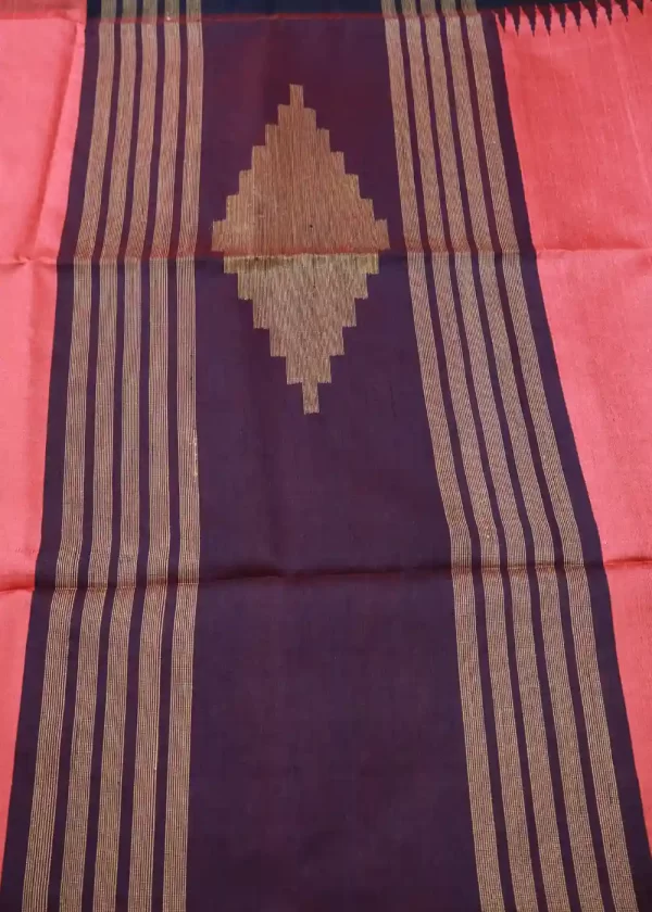 Light pink hand-woven saree, a perfect mix of grace and tradition." - Image 3