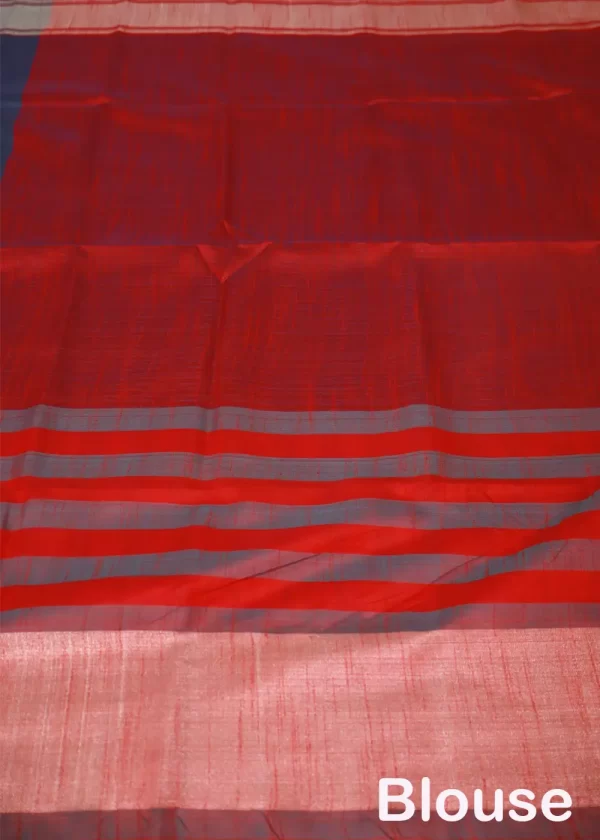 Hand-woven saree, crafted with elegance in navy grey. - Image 4