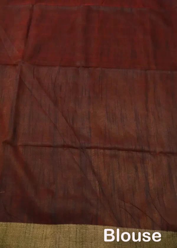 "Light orange hand-woven saree, radiating elegance and tradition." - Image 4