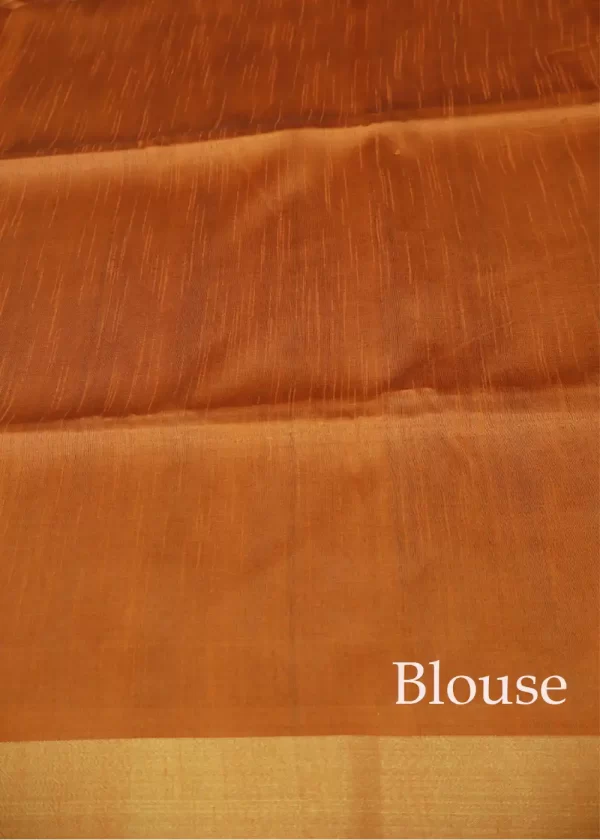 "Graceful sky blue art silk saree with mesmerizing pallu." - Image 3