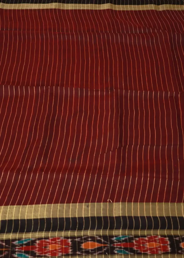 Soft red hand-woven saree, a perfect blend of tradition and grace." - Image 4