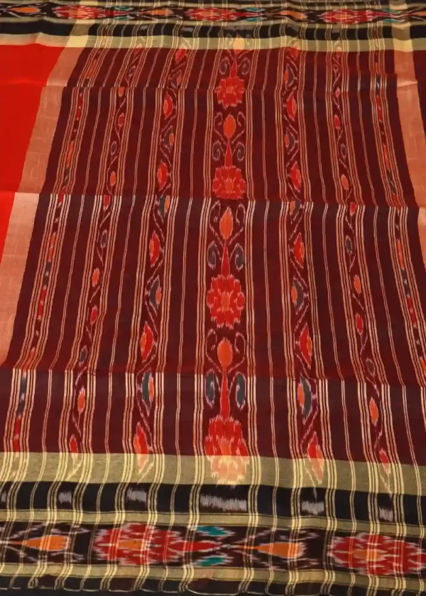 Soft red hand-woven saree, a perfect blend of tradition and grace." - Image 3