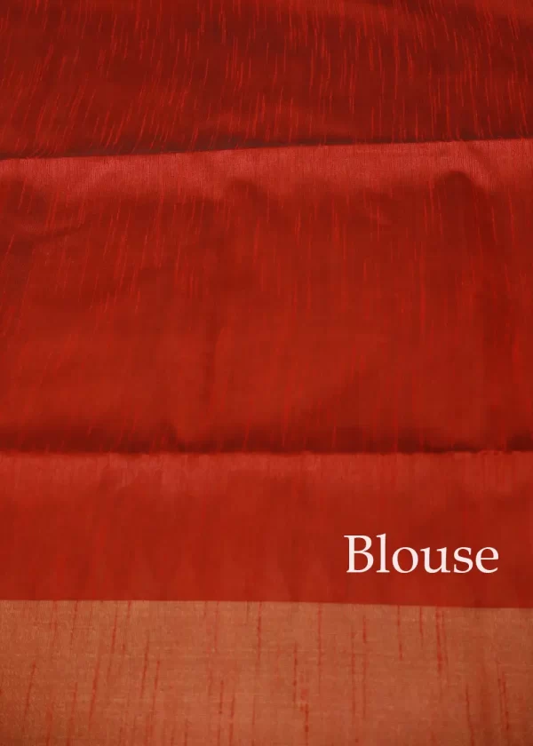 "Dark forest green art silk saree with elegant pallu design." - Image 3