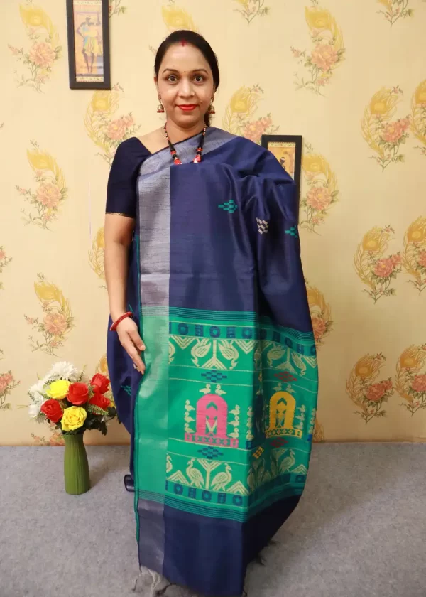 Navy Blue Handwoven Saree | Rich Tone, Timeless Style