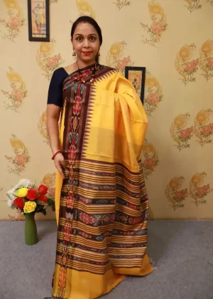 Turmeric Yellow Handwoven Saree | Bright Ethnic Statement