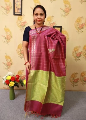 Pink Handwoven Art Silk Saree | Graceful & Feminine Look