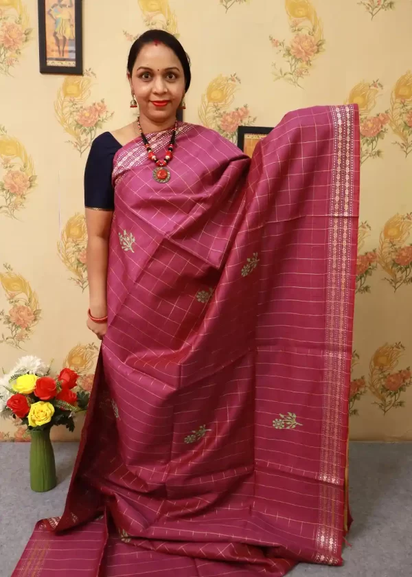 Pink Handwoven Art Silk Saree | Graceful & Feminine Look - Image 2