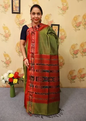 Mehendi Colour Handwoven Saree | Ethnic & Graceful Look