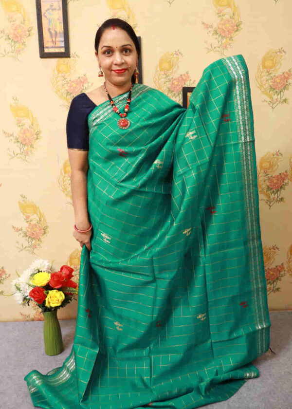 Aqua Mint Art Silk Saree | Soft, Stylish & Comfortable Drape - Image 2