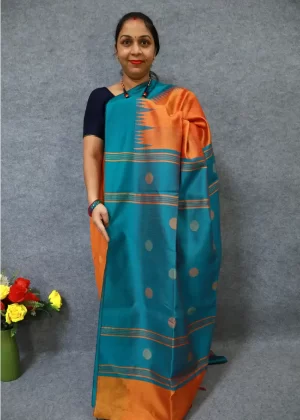 Orange Handwoven Art Silk Saree | Bold Ethnic Statement