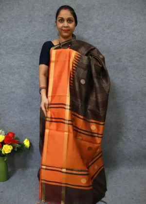 Traditional Coffee Colour Saree | Soft Shine, Bold Style