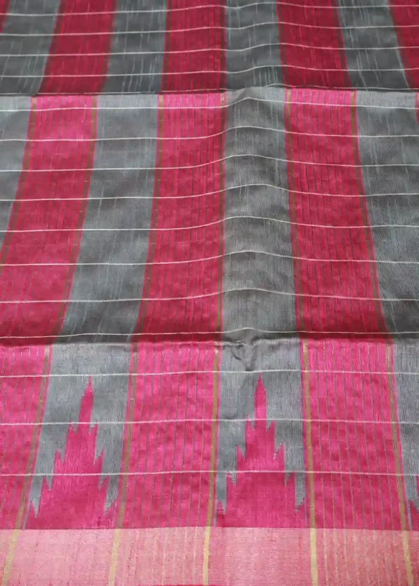 Handwoven Grey Art Silk Saree | Subtle Sophisticated Charm - Image 3
