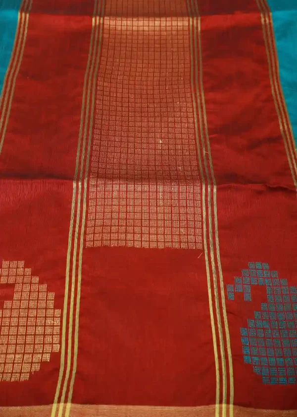 Handwoven Blue Art Silk Saree | Elegant Traditional Look - Image 3