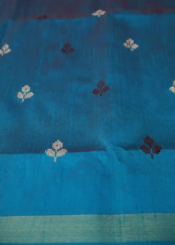 Traditional Wine Red Saree | Handwoven Art Silk Grace - Image 3