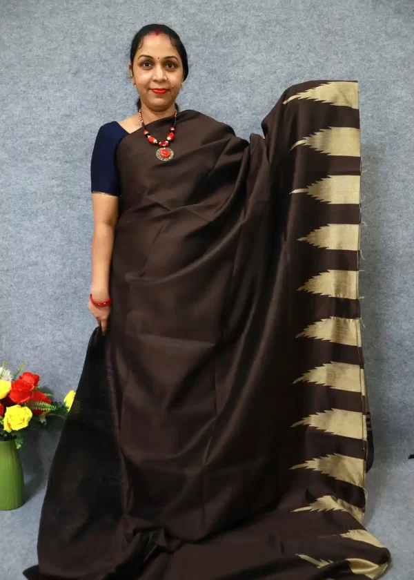 Dark Coffee Colour Art Silk Saree | Timeless Graceful Look - Image 2