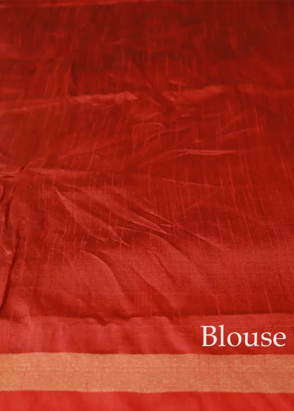 Handcrafted Dark Moss Green Art Silk Saree | Timeless Charm - Image 4